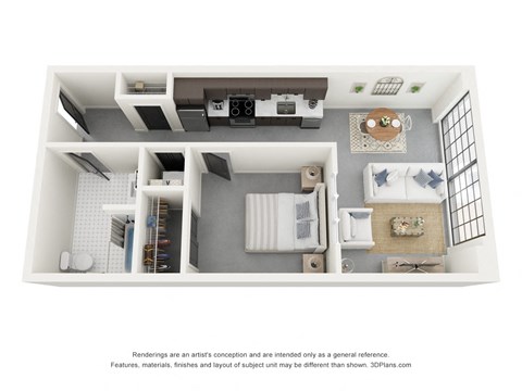1 Bedroom A 3D